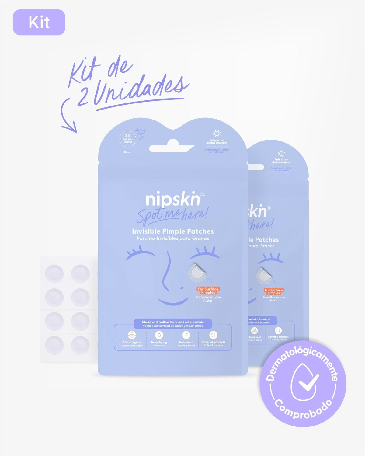 Parches de Hidrocoloide para Granos x2 - Nipskin®